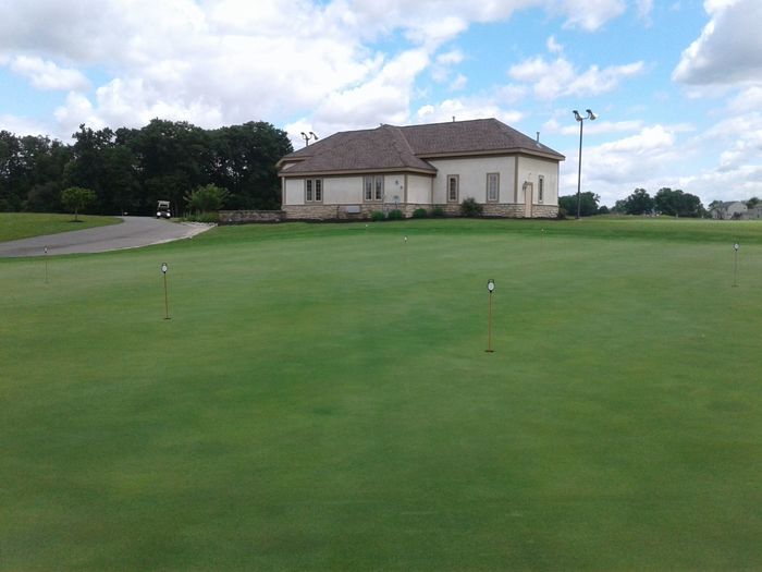 View of the practice facility at Delaware Golf Club